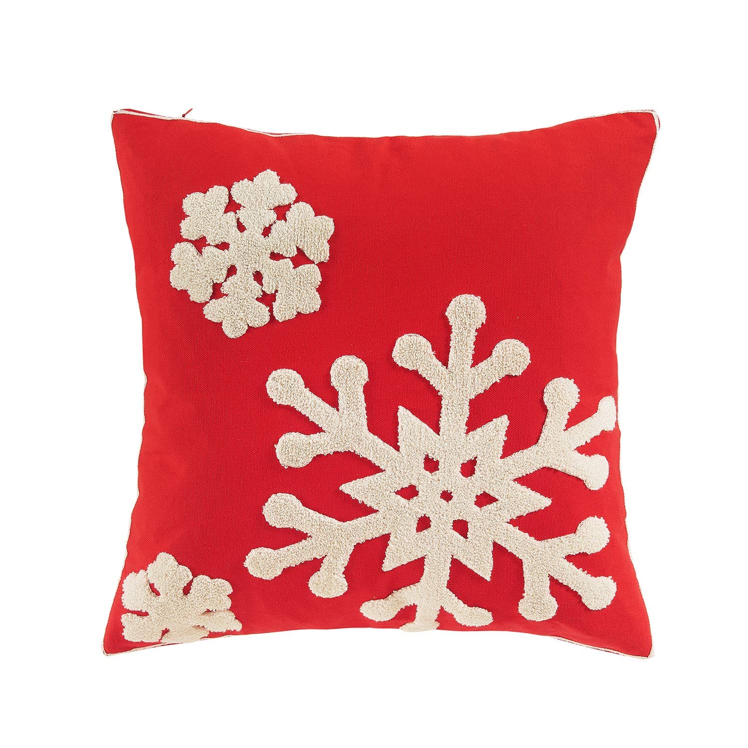 Christmas Snowflake Throw Pillow Covers 18x18 Red Decor